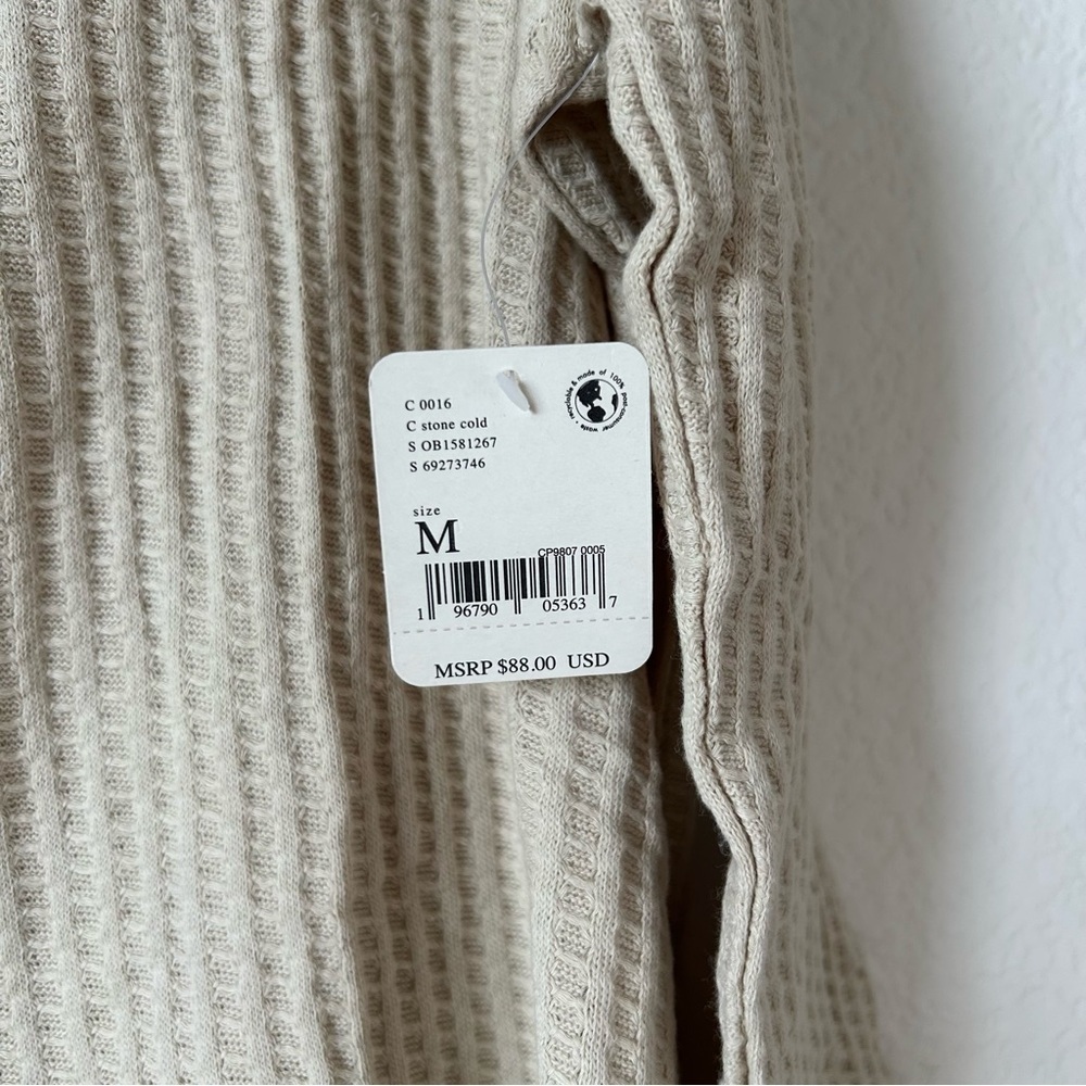 Free People Juicy Long Sleeve Oversized Waffle Knit Sweater in Stone Cold Beige - Picture 6 of 16